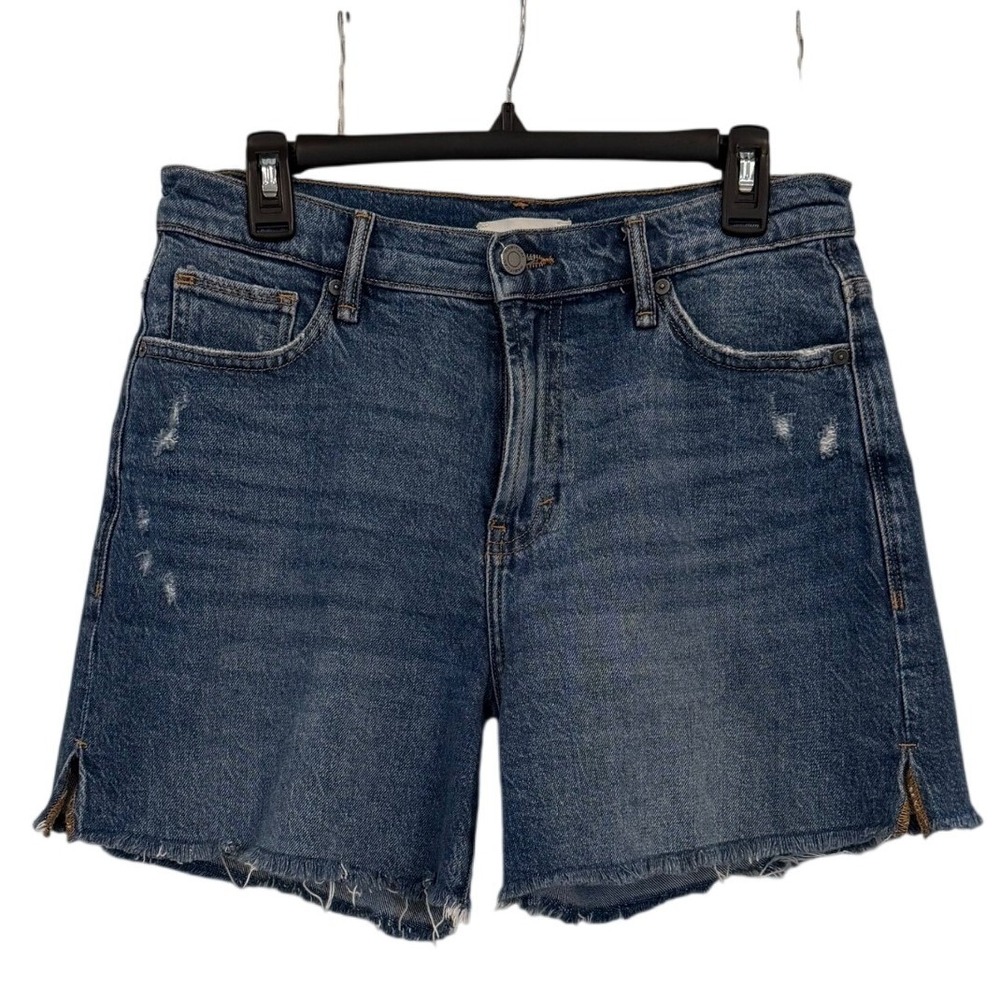 Habitual Skylar Medium Wash Distressed Raw Hem Denim Shorts Womens Size 6/28